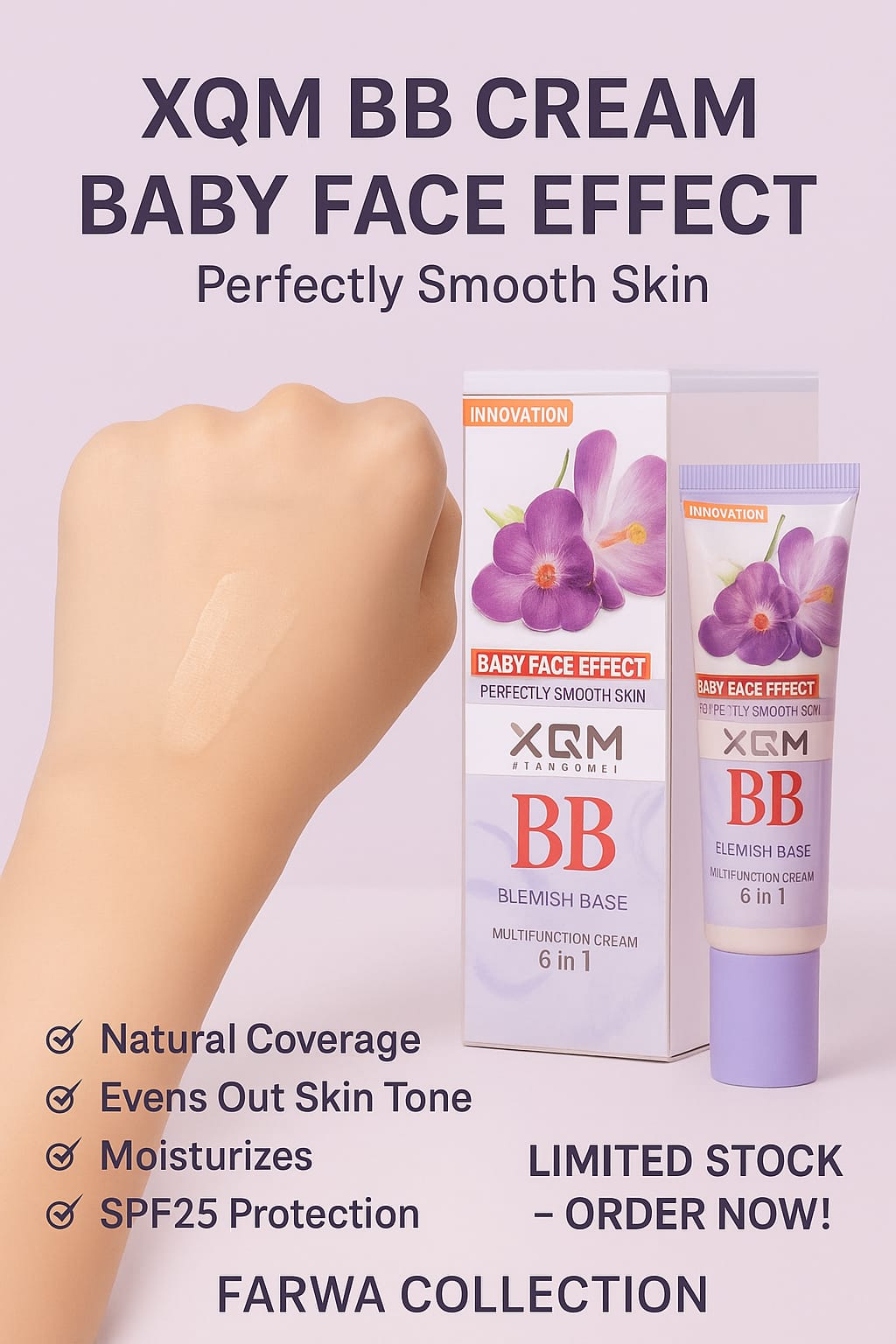 XQM BB Cream Blemish Base Lavender 6 In 1 – 65ml